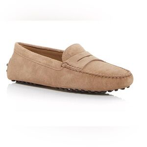 TOD’S City Gommino Driver’s, Suede Penny Loafers Women’s Size 39.5, tan leather
